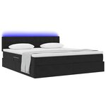 vidaXL Lit avec rangement et LED avec LED Noir 160 x 200 cm Velours