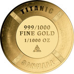 Monnaie TITANIC 1/1000 Oz Medaille Or (PRÉCOMMANDE)
