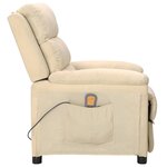 vidaXL Fauteuil de massage Crème Tissu