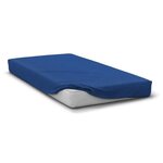Drap housse 180 x 200 cm + 30 cm bonnet - microfibre - 82 g - Bleu