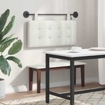 vidaXL Tête de lit suspendue Avec lumière LED Blanc Simili cuir