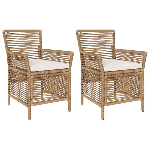 vidaXL Chaise d'Extérieur 2 pc Beige et crème polyrotin