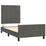 vidaXL Cadre de lit sans matelas gris foncé 90x190 cm velours