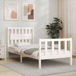 vidaXL Cadre de lit sans matelas blanc bois de pin massif