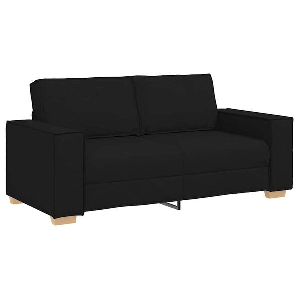 vidaXL Canapé 2 places Noir 140 cm Tissu
