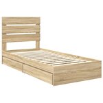vidaXL Lit de Rangement Chêne Sonoma 100 x 200 cm Bois d'ingénierie
