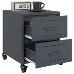 vidaXL Tables de chevet 2 Pièces anthracite 36x39x43 5 cm acier
