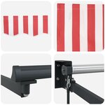 vidaXL Auvent Rétractable Rouge et blanc 400 × 300 cm Polyester