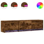 vidaXL Meuble TV Chêne fumé 165 x 34 x 40 cm Bois d'ingénierie