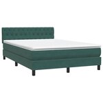vidaXL Sommier à lattes de lit et matelas vert foncé 140x210cm velours