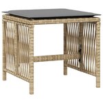 vidaXL Tabourets jardin et coussins lot de 4 mélange beige 41x41x36 cm