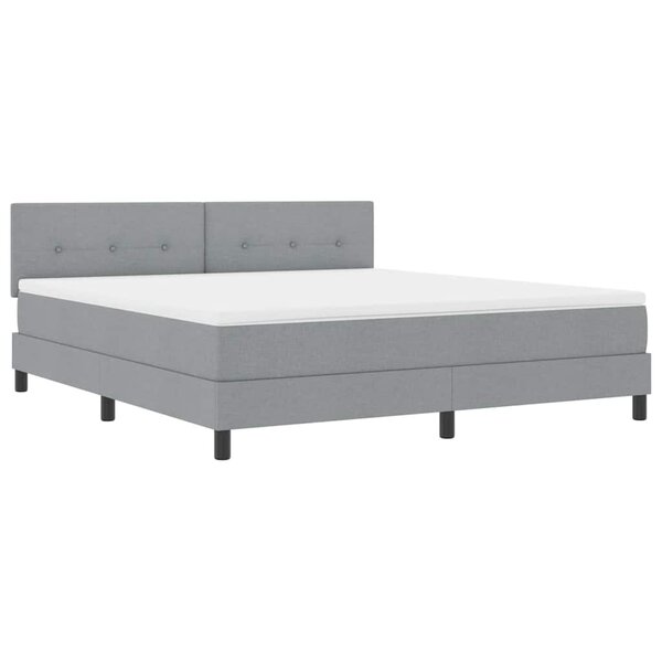 vidaXL Lit à ressorts avec matelas Gris clair 180 x 200 cm tissu