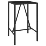vidaXL Ensemble de bar de jardin 5 Pièces noir résine tressée