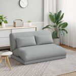 vidaXL Fauteuil de sol ajustable Gris clair Tissu