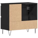 Meuble sous lavabo vidaXL Noir Chêne 65x33x60 cm Bois d'ingénierie