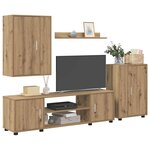 vidaXL Ensemble meuble TV 4 Pièces Chêne artisanal Bois d'ingénierie