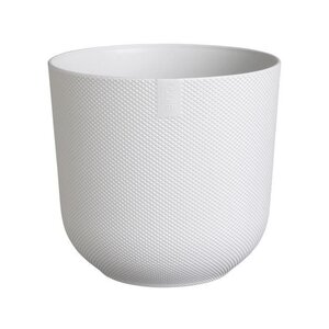 Pot de fleur Jazz Rond - Blanc - L 35 x B 34.5 x hauteur 32 cm - Intérieur 100 recyclé