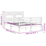 vidaXL Cadre de lit sans matelas blanc bois massif