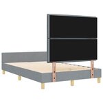 vidaXL Cadre de lit avec tête de lit Gris clair 140 x 200 cm tissu