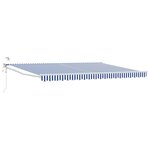 vidaXL Auvent rétractable électrique Bleu et Blanc 4 × 3 m
