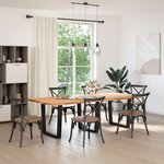 vidaXL Pieds de table à manger en V 3 pièces Noir 90 x (72-73 3) cm Acier