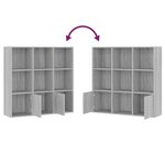 vidaXL Armoire à livres Sonoma gris 98x30x98 cm