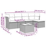 vidaXL Salon de jardin 6 Pièces avec coussins gris résine tressée