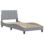 vidaXL Cadre de lit sans matelas gris clair 90x200 cm tissu