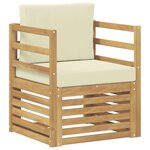 vidaXL Canapé d’extérieur Polyester Blanc et crème