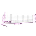 vidaXL Panier de gabion en forme de U avec 6 poteaux Fer 620x20x150 cm