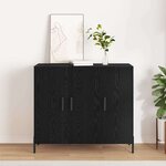 vidaXL Buffet en chêne noir 90x34x80 cm en bois d'ingénierie
