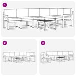 vidaXL Ensemble de canapés d'extérieur 7 pc Blanc et crème Polyester
