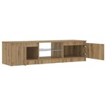 vidaXL Meuble TV avec lumières LED chêne artisanal bois d'ingénierie