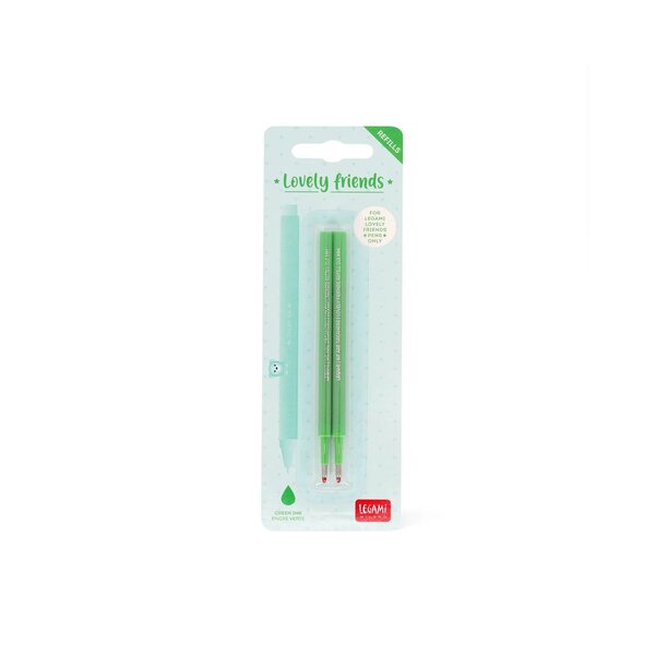 Legami REFCPP0004 - Set de 2 Recharges pour Stylo à Encre Gel Lovely Friends - Encre verte