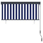 vidaXL Store roulant d'extérieur 140x250 cm Bleu et blanc