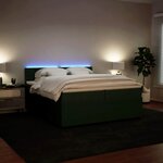 vidaXL Sommier à lattes de lit et matelas Vert foncé 200x200cm Velours