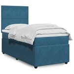 vidaXL Sommier à lattes de lit et matelas Bleu foncé 80x200 cm Velours