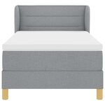 vidaXL Lit à Ressorts avec Matelas Crème 90x200 cm Tissu Gris clair