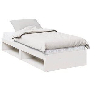 vidaXL Lit de jour avec matelas blanc 100x200 cm bois de pin massif