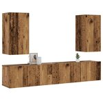 vidaXL Meubles TV muraux 4 Pièces vieux bois bois d'ingénierie