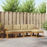 vidaXL Ensemble de canapés d'extérieur 5 pc Naturel et Beige