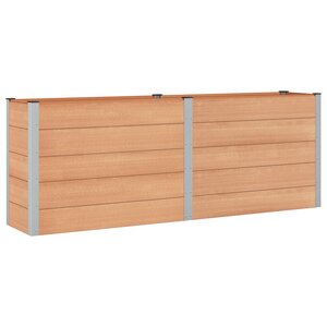 vidaXL Jardinière surélevée Marron 250 x 50 x 91 cm WPC et Aluminium