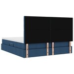 vidaXL Lit de Rangement avec tête de lit Bleu 200 x 200 cm Tissu