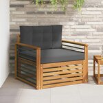vidaXL Canapé d’extérieur Bois d'acacia massif et polyester