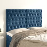 vidaXL Tête de lit Bleu foncé 144 x 7 x 118/128 cm Velours