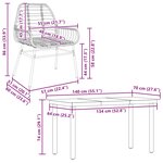 vidaXL Ensemble à manger jardin 5Pièces marron poly rotin verre