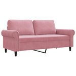 vidaXL Canapé à 2 places Rose 140 cm Velours