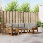 vidaXL Ensemble de canapés d'extérieur 6 pc Gris Naturel et Clair