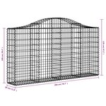 vidaXL Paniers à gabions arqués 8 Pièces 200x30x100/120 cm Fer galvanisé
