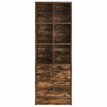 vidaXL Haut Armoire avec tiroir Chêne fumé 45 5 x 34 x 127 cm